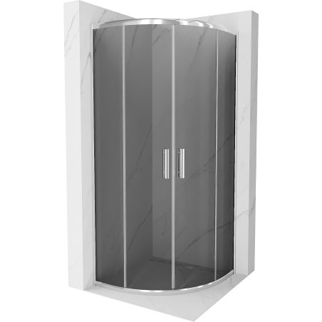 Мексен Рио кабина за душ полукръгла 90 x 90 см, графит, хром - 863-090-090-01-40