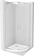 Mexen Rio полукръгла душ кабина 80 x 80 см, прозрачна, хромирана + плосък