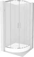 Mexen Rio полукръгла душ кабина 90 x 90 см, скреж, хром + корито Rio, бял - 863-090-090-01-30-4710
