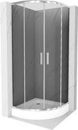 Mexen Rio душ кабина полукръгла 90 x 90 см, графит, хром + душ плот Rio, бял - 863-090-090-01-40-4710