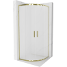 Полукръгла душ кабина Mexen Rio 90 x 90 cm, матирано злато - 863-090-090-50-30