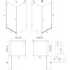 Mexen Lunar-B кабина за душ панел дясна 95 x 70 см, прозрачна, златна - 832-095-070-50-00-P