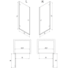 Mexen Lunar-B лява врата за душ 80 cm, прозрачна, четкана мед - 832-080-000-65-00-L