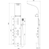 Mexen Adrox панел за душ с чучур, черен - 7613-04-70