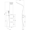 Mexen Bali панел за душ, черен/бял - 7622-03-71