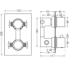 Mexen Cube DR02 вградена душ система с душ пита 30 см, черен - 77502DR0230-70