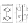 Mexen Cube DR02 поддушова система с дъждовен душ 25 см, хром - 77502DR0225-00