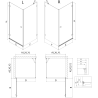 Mexen Lunar-B душ кабина с врата отдясно 70 x 70 см, прозрачна, черна - 832-070-070-70-00-P