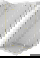 Mexen Roma душ кабина с отваряща се врата 120 x 70 см, прозрачна, златна - 854-120-070-50-00