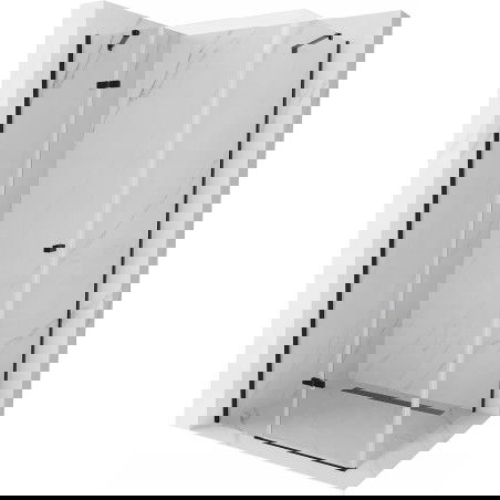 Mexen Roma душ кабина с въртяща се врата 70 x 90 см, прозрачна, черна - 854-070-090-70-00