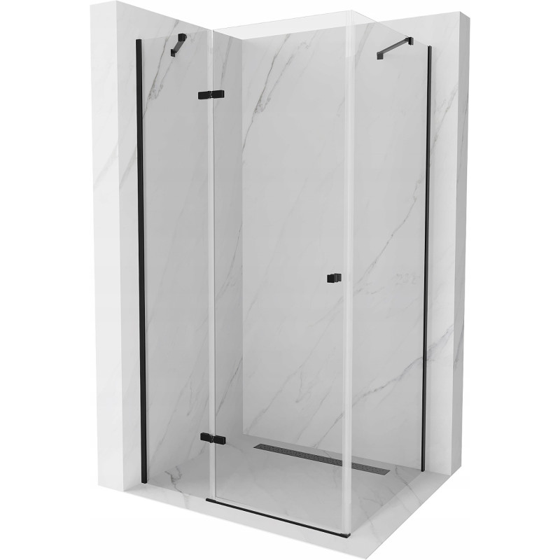 Mexen Roma отваряема душ кабина 120 x 90 см, прозрачна, черна - 854-120-090-70-00
