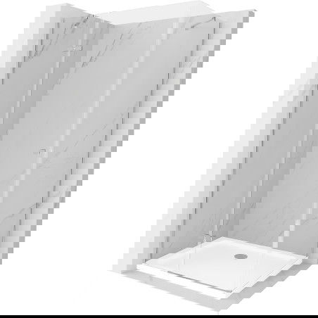 Mexen Roma душ кабина отваряне 110 x 80 см, прозрачен, хром + душ корито Flat - 854-110-080-01-00-4010