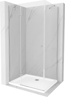 Mexen Roma отваряема душ кабина 110 x 100 см, прозрачна, хром + корито Flat