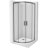 Mexen Rio полукръгла душ кабина 90 x 90 см, прозрачна, черна + плоско корито,