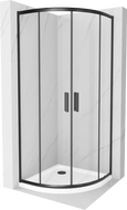 Mexen Rio полукръгла душ кабина 90 x 90 см, прозрачна, черна + плоско корито,