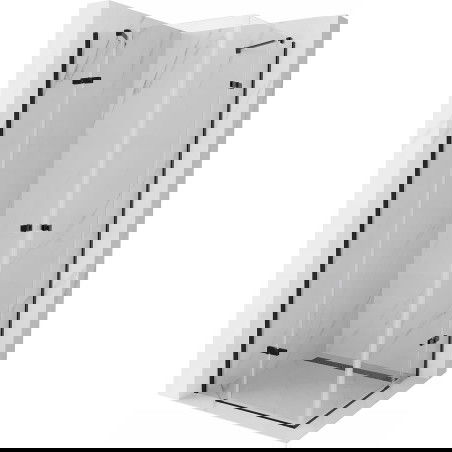 Mexen Roma Duo врата за душ кабина 70 x 70 cm, прозрачна, черна - 854-070-070-70-00-02