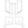 Mexen Lunar-B лява врата за душ, черна, 120 см, прозрачна - 832S-120-050-70-00-L