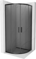 Mexen Rio ъглова душ кабина 80 x 80 см, графит, черна - 863-080-080-70-40