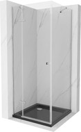 Mexen Roma отваряща се душ кабина 80 x 80 см, прозрачна, хромирана + черен