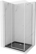 Mexen Roma люлееща се душ кабина 90 x 120 см, прозрачна, хром + корито Flat, черно