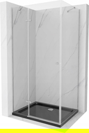 Mexen Рома душ кабина с отваряеми врати 120 x 80 см, прозрачен, хром + душ под Flat, черен - 854-120-080-01-00-4070