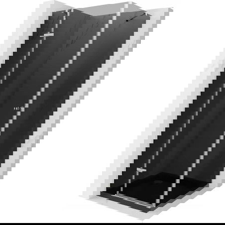 Mexen Roma Душ кабина с врата 80 x 80 см, графит, хром + тава Flat, черен - 854-080-080-01-40-4070