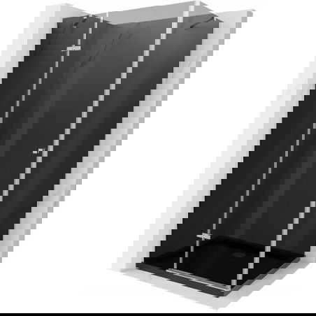 Mexen Roma душ кабина с повдигане 80 x 100 см, графит, хром + поддън Flat, черен - 854-080-100-01-40-4070