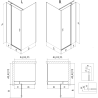 Mexen Mist T лява отваряема душ кабина 100 x 100 см, черна рамка, черна - 8A4T-100-100-70-70-L