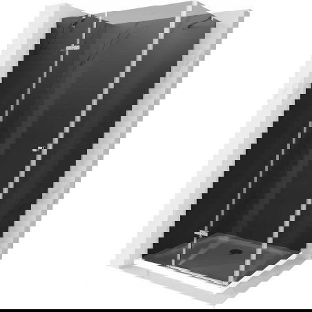 Mexen Roma душ кабина с наклон 120 x 100 см, графит, хром + поддон Flat, бял - 854-120-100-01-40-4010