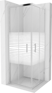 Mexen Rio квадратна душ кабина 70 x 70 см, бели линии, хром - 860-070-070-01-20