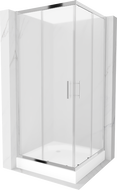 Mexen Rio душ кабина квадратна 90 x 90 см, матирано, хром + душ под Rio, бял - 860-090-090-01-30-4510