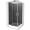 Mexen Rio квадратна душ кабина 90 x 90 см, графит, хром + корито Rio, бял - 860-090-090-01-40-4510