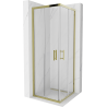 Mexen Rio квадратна душ кабина 70 x 70 см, прозрачна, златна - 860-070-070-50-00