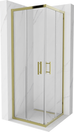 Mexen Rio квадратна душ кабина 70 x 70 см, прозрачна, златна - 860-070-070-50-00