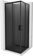 Mexen Rio квадратна душ кабина 80 x 80 см, графит, черна - 860-080-080-70-40