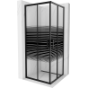 Mexen Rio квадратна душ кабина 80 x 80 см, черни ивици, черна - 860-080-080-70-20