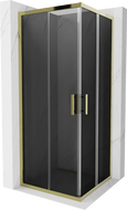 Mexen Rio квадратна душ кабина 80 x 80 см, графит, златна - 860-080-080-50-40