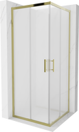 Mexen Rio квадратна душ кабина 80 x 80 см, матирана, златна - 860-080-080-50-30