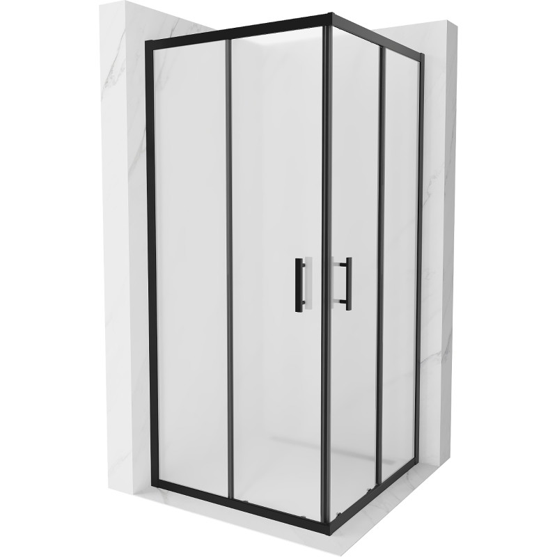 Mexen Rio квадратна душ кабина 90 x 90 см, матирана, черна - 860-090-090-70-30