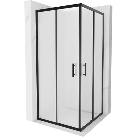 Mexen Rio квадратна душ кабина 90 x 90 см, матирано, черна - 860-090-090-70-30