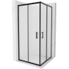 Mexen Rio квадратна душ кабина 90 x 90 см, матирано, черна - 860-090-090-70-30