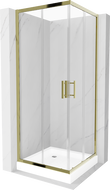 Mexen Rio квадратна душ кабина 80 x 80 см, прозрачна, златна + поддушово