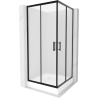 Мекзен Рио квадратна душ кабина 90 x 90 см, матирана, черна + корито Рио, бяло - 860-090-090-70-30-4510