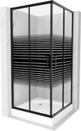 Mexen Rio душ кабина квадратна 90 x 90 см, ленти, черна + Rio под, бяла - 860-090-090-70-20-4510