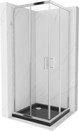 Mexen Rio квадратна душ кабина 90 x 90 см, прозрачна, хром + плосък поддушов