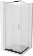 Mexen Rio Квадратна душ кабина 80 x 80 см, мат, хром + поддушник Flat, черен