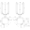 Душ кабина Mexen Lunar Duo 100 x 100 cm, прозрачна, златиста - 834-100L-100P-50-00