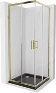 Mexen Rio квадратна душ кабина 90 x 90 см, прозрачна, златна + поддушово
