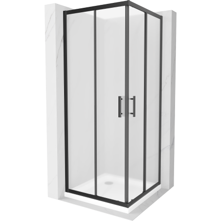Mexen Rio квадратна душ кабина 90 x 90 см, мразоустойчива, черна + плосък