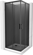Mexen Rio квадратна душ кабина 90 х 90 см, графит, черна + корито Flat, бяло - 860-090-090-70-40-4010B